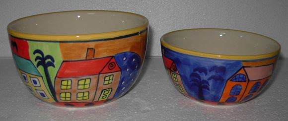 Picture of Set of 2 Bowls Abstract Cities - GZB022