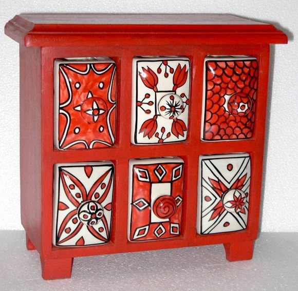 Picture of Chest 6X Drawers Red - GZC007