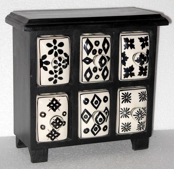 Picture of Chest 6X Drawers Black Rec Draw - GZC008