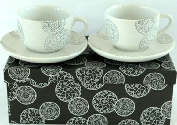 Picture of MEDALLION CUP & SAUCER SET WHITE - PKCM01W