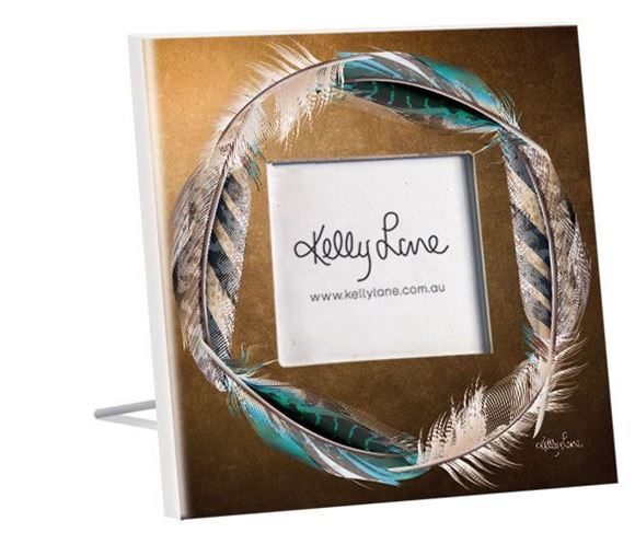 Picture of Photo Frame 20x20 4x4 Blue Feather CIRCLE - KCW9055
