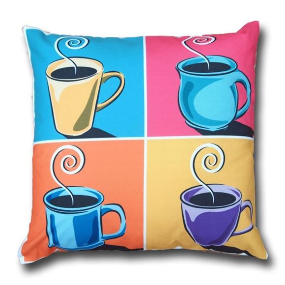 Picture of CUSHION COVER POP ART COFFEE 45X45 - LC018
