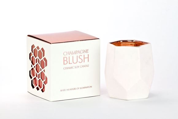 Picture of DL2167 - ABSTRACT WHITE SML 45 HRS CHAM BLUSH CANDLE