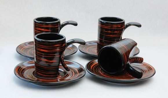 Picture of THC01O - COFFEE CUP & SAUCER K-HANDLE ORANGE