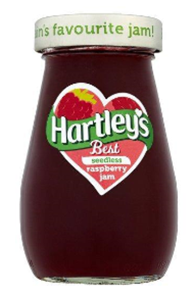 Picture of Hartleys Raspberry Seedless Jam - 1 Carton of 6 Jars