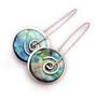Picture of Silver Paua Spiral Drop Earrings