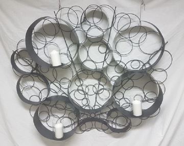 Picture of Wall Art Rings w/3candle holders with glass for candles (BH349162)