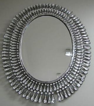 Picture of Oval Gem Stone Mirror - Antique Silver (MY305440)
