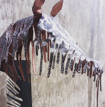 Picture of Metalworks Sculpture - Horse Head in the Rain