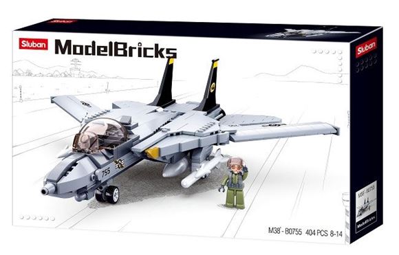 Picture of Model Bricks F14 Fighter Plane 404 Pieces