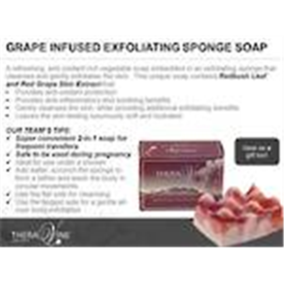Picture of Theravine Grape Infused Exfoliating Sponge Soap 50g
