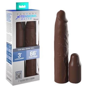 Picture of Fantasy X-Tensions Elite 3" Silicone Extension - Brown