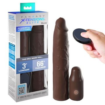 Picture of Fantasy X-Tensions Elite Vibrating Mega X-tension with Remote - Brown
