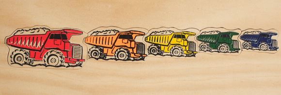 Picture of Kiwi Made Wooden Puzzles - Five Trucks