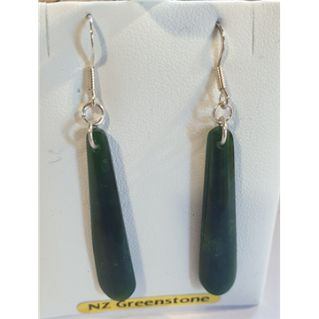 Picture of NZ Greenstone/ Pounamu Hook Earring with Silver Hook  GS2501BX