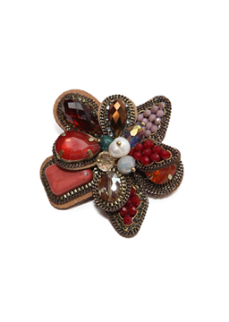 Picture of HANDPICKED Red Flower Brooch
