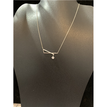 Picture of Sterling Silver Rhodium Cubic Zirconia Necklace (105640)