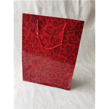 Picture of Red roses printed design paper shopping bags - big - 16 bags for T$56