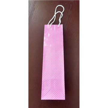Picture of Pink wine bags with white dots printed design - 33 bags for T$132