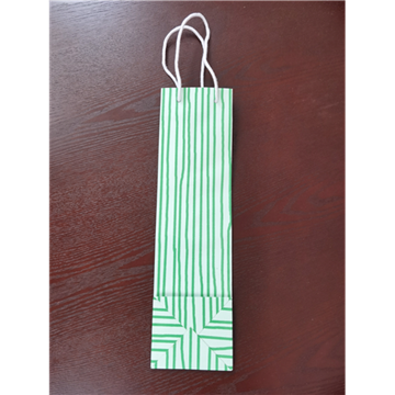 Picture of Wine bags - Green stripes printed design - 40 bags for T$160