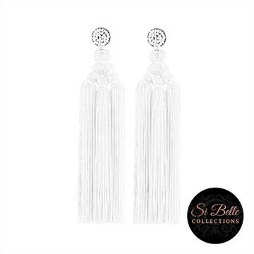 Picture of Si Belle Collections - White Dangle Pop Earrings - Delivery Included
