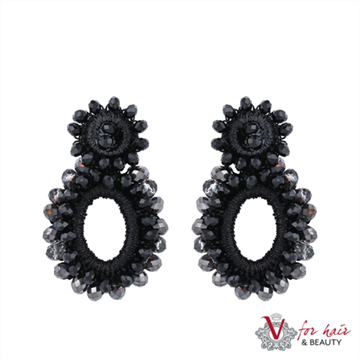 Picture of Si Belle Collections - Beaded Glory Earrings - Black - Delivery Included