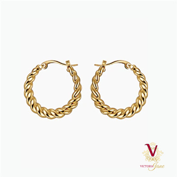 Picture of Victoria Jane - Gold Rope Hoop Earrings - Delivery Included