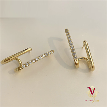 Picture of Victoria Jane - Diamond Design Gold Earrings - Delivery Included