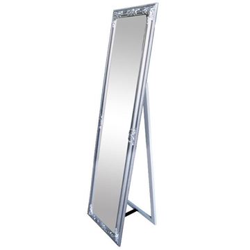 Picture of Free Standing Mirror w/ Black Stand in Antique Silver