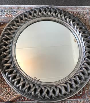 Picture of Round Lattice Mirror - Dark Silver