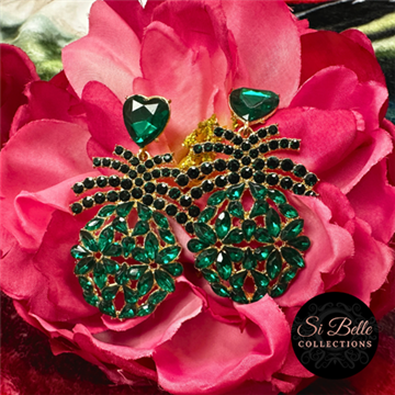 Picture of Si Belle Collections - Heart of Green Earrings - Delivery Included