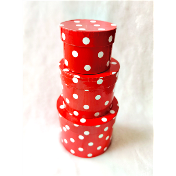 Picture of Round Gift boxes set of three - Red - 5 Sets for $T30