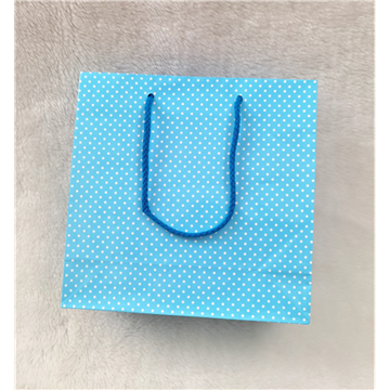Picture of Dots printed design paper shopping bag - light blue - 100 bags for T$200