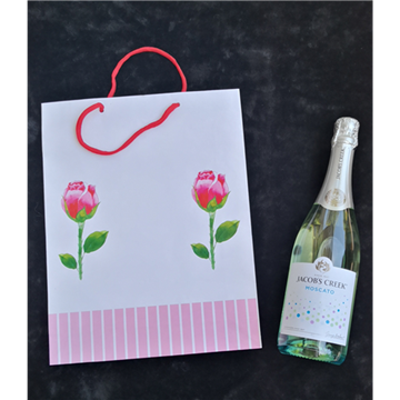 Picture of Hand drawing two roses printed design Paper Shopping bags - 50 bags for T$175