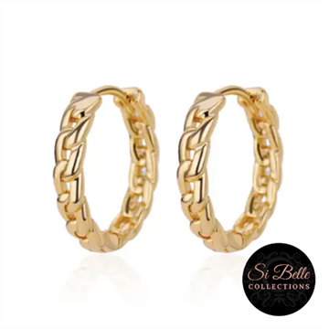 Picture of Si Belle Collections - Mini Gold Rope Hoop Earrings - Delivery Included