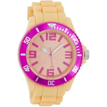 Picture of OOZOO watch salmon coloured with white accents silicon (C5855)