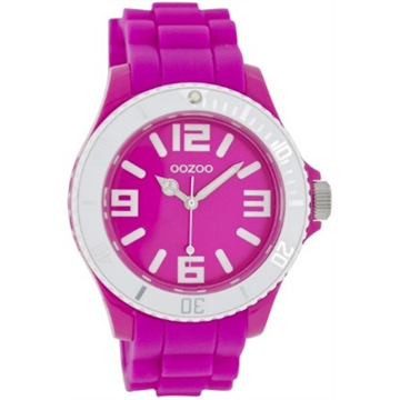 Picture of OOZOO watch pink with white accents   silicon (C5843)