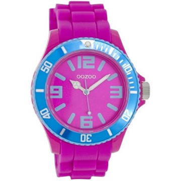 Picture of OOZOO watch pink with blue accents silicon (C5847)