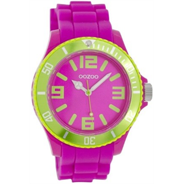 Picture of OOZOO watch pink with green accents silicon (C5845)