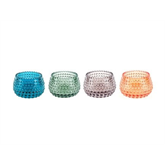 Picture of Tea light set of 4 "Bubble" in assorted colours (Code: PT2984AS)