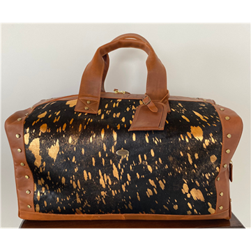 Picture of Gold Speckle Cowhide and Leather Overnight Bag