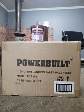 Picture of POWERBUILT 115MM*10M Sanding Paper Roll 40GRIT - Carton of 12