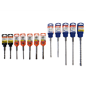 Picture of MASONRY SDS DRILLS 5.00 5.50, 6.00, 6.50, 8.00, 10.00mm (x2 of each Size) 12 PACK (PROMO141)