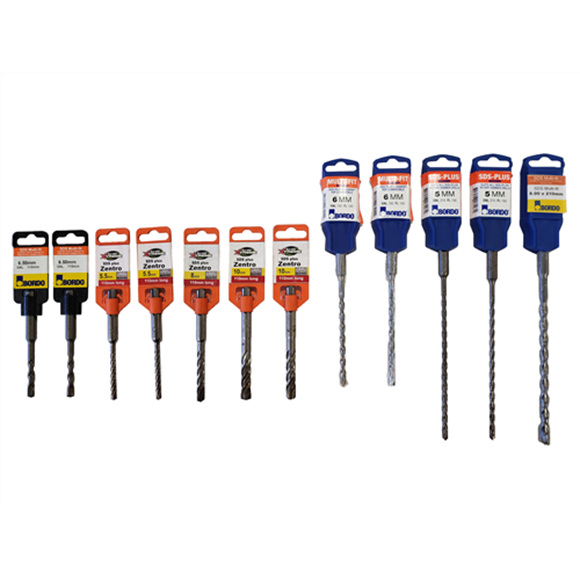 Picture of MASONRY SDS DRILLS 5.00 5.50, 6.00, 6.50, 8.00, 10.00mm (x2 of each Size) 12 PACK (PROMO141)