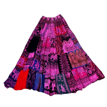 Picture of Long Skirt Patchwork Pink