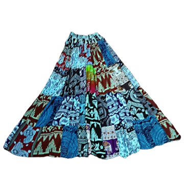 Picture of Long Skirt Patchwork Turquoise