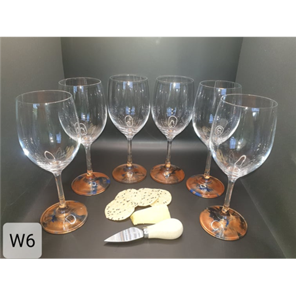 Picture of 6pcs White Wine Glass Set Boxed - Hand Painted Base - W6