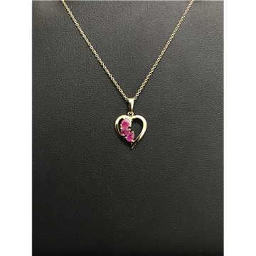 Picture of 9ct Ruby heart pendant and chain