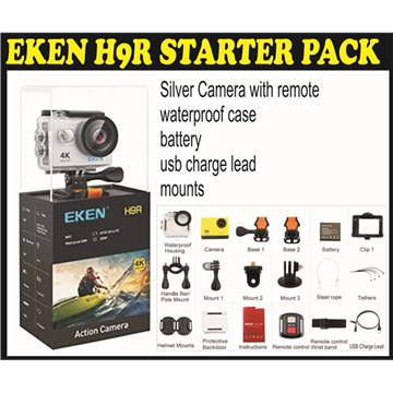 Picture of 4K Wifi Action Camera waterproof Starter Pack - silver - FREE DELIVERY