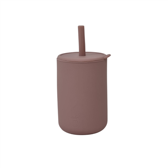 Picture of Silicone cup with straw - Pink